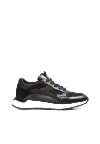 Ogroman İçi Dışı Hakiki Deri Siyah Yeşil Erkek Spor Sneaker Ayakkabı AH07582131523
