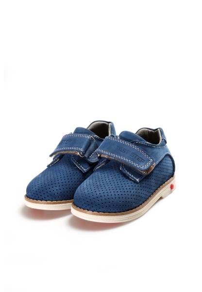 Ogroman İçi Dışı Hakiki Nubuk Deri Mavi Unisex Çocuk Casual Ayakkabı AH0700616123