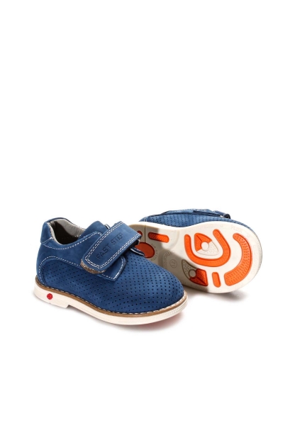 Ogroman İçi Dışı Hakiki Nubuk Deri Mavi Unisex Çocuk Casual Ayakkabı AH0700616123