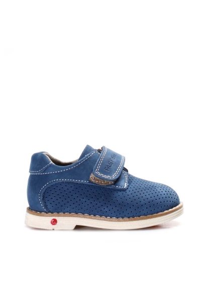 Ogroman İçi Dışı Hakiki Nubuk Deri Mavi Unisex Çocuk Casual Ayakkabı AH0700616123