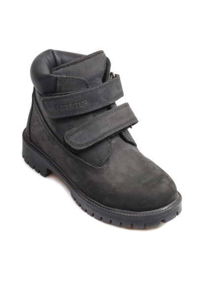 Ogroman İçi Dışı Hakiki Nubuk Deri Siyah Unisex Çocuk Worker Bot AH08006191611106
