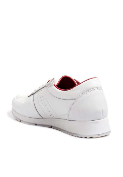Ogroman İçi Dışı Kaliteli Hakiki Deri Beyaz Erkek Sneaker Spor Ayakkabı AH07951131555