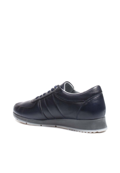 Ogroman İçi Dışı Kaliteli Hakiki Deri Lacivert Erkek Sneaker Spor Ayakkabı AH07951131555