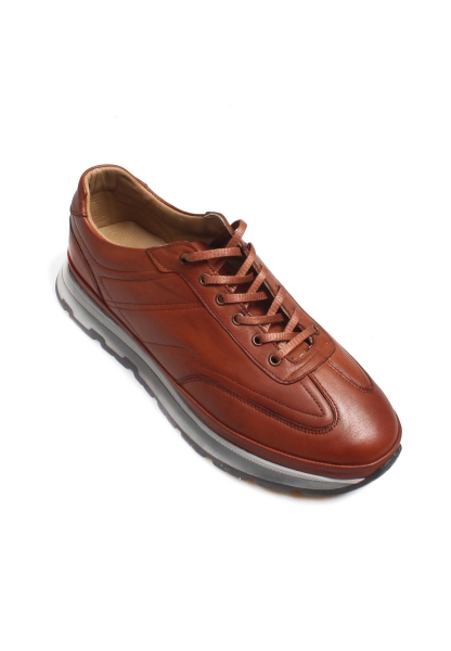 Ogroman İçi Dışı Kaliteli Hakiki Deri Taba Erkek Sneaker Spor Ayakkabı AH07722131648