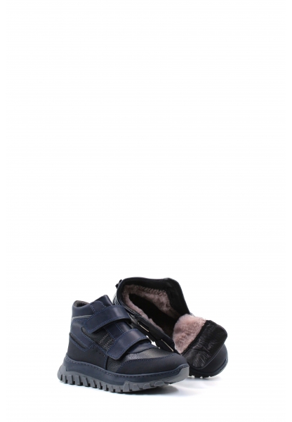 Ogroman İçi Kürklü Dışı Hakiki Deri Lacivert Unisex Çocuk Bot AH08612116115967