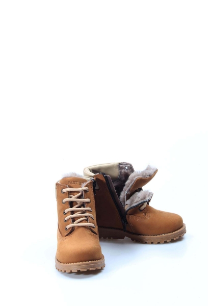Ogroman İçi Kürklü Dışı Hakiki Nubuk Taba Unisex Çocuk Worker Bot AH0800611611107