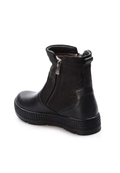 Ogroman İçi Kürklü Hakiki Deri Unisex Gümüş Fermuarlı Çocuk Klasik Bot AH0776911241125