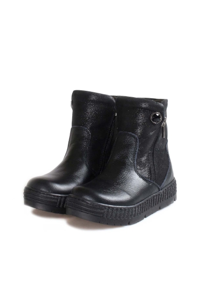 Ogroman İçi Kürklü Hakiki Deri Unisex Gümüş Fermuarlı Çocuk Klasik Bot AH0776911241125