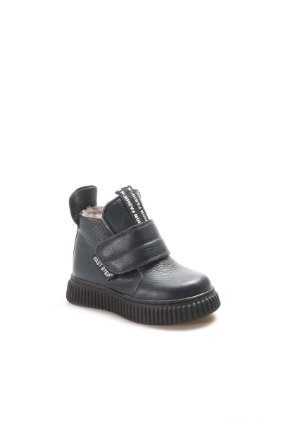 Ogroman İçi Kürklü Hakiki Deri Unisex Lacivert Cırtcırtlı Çocuk Klasik Bot AH0776911241140