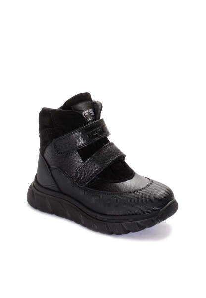 Ogroman İçi Kürklü Hakiki Deri Unisex Siyah Cırtcırtlı Çocuk Spor Bot AH07574192431928