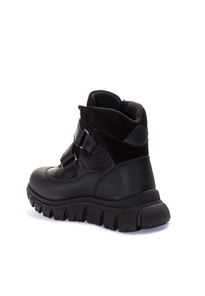 Ogroman İçi Kürklü Hakiki Deri Unisex Siyah Cırtcırtlı Çocuk Spor Bot AH07574192431928