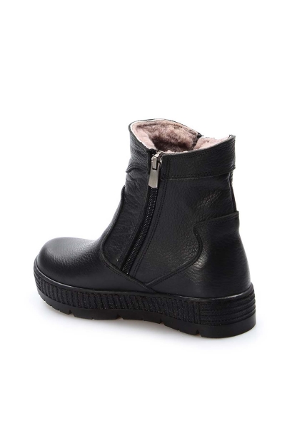 Ogroman İçi Kürklü Hakiki Deri Unisex Siyah Fermuarlı Çocuk Klasik Bot AH0776911241120
