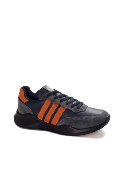 Ogroman Kaliteli Hakiki Deri Siyah Füme Erkek Sneaker Ayakkabı AH07723131101