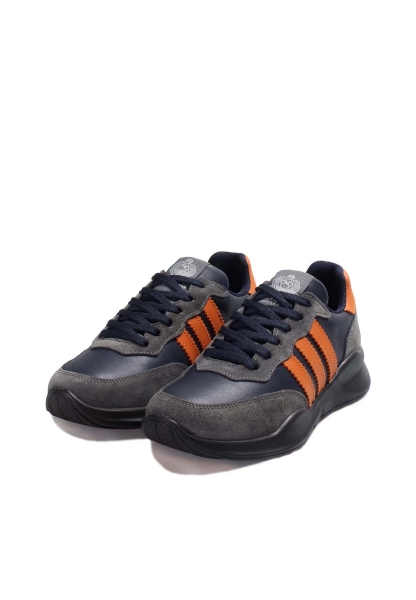 Ogroman Kaliteli Hakiki Deri Siyah Füme Erkek Sneaker Ayakkabı AH07723131101