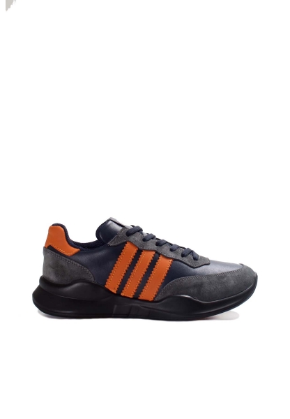 Ogroman Kaliteli Hakiki Deri Siyah Füme Erkek Sneaker Ayakkabı AH07723131101
