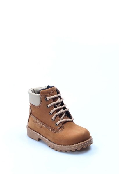 Ogroman Kaliteli Hakiki Nubuk Deri Unisex Taba Fermuarlı Çocuk Worker Bot AH07006191611002