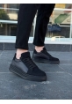 Ogroman Bağcıklı Paraşüt Kumaş Kömür Yüksek Taban Günlük Sneaker Tarz Erkek Ayakkabı OGR-AYKB602