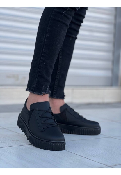 Ogroman Bağcıklı Kömür Yüksek Taban Günlük Sneaker Tarz Erkek Ayakkabı OGR-AYKB168