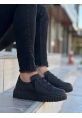Ogroman Bağcıklı Kömür Yüksek Taban Günlük Sneaker Tarz Erkek Ayakkabı OGR-AYKB168
