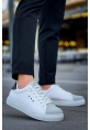Ogroman Bağcıklı Beyaz Siyah Yüksek Taban Günlük Sneaker Tarz Erkek Ayakkabı OGR-AYKB-Y3
