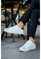 Ogroman Bağcıklı Beyaz Siyah Yüksek Taban Günlük Sneaker Tarz Erkek Ayakkabı OGR-AYKB-Y3