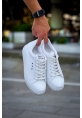 Ogroman Bağcıklı Beyaz Yüksek Taban Günlük Sneaker Tarz Erkek Ayakkabı OGR-AYKB-Y3