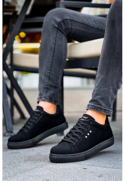Ogroman Bağcıklı Süet Kömür Yüksek Taban Günlük Sneaker Tarz Erkek Ayakkabı OGR-AYKB-Y3