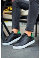 Ogroman Bağcıklı Siyah Yeşil Beyaz Yüksek Taban Günlük Sneaker Tarz Erkek Ayakkabı OGR-AYKB-Y3