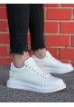 Ogroman Bağcıklı Croco Beyaz Yüksek Taban Günlük Sneaker Tarz Erkek Ayakkabı OGR-AYKB603