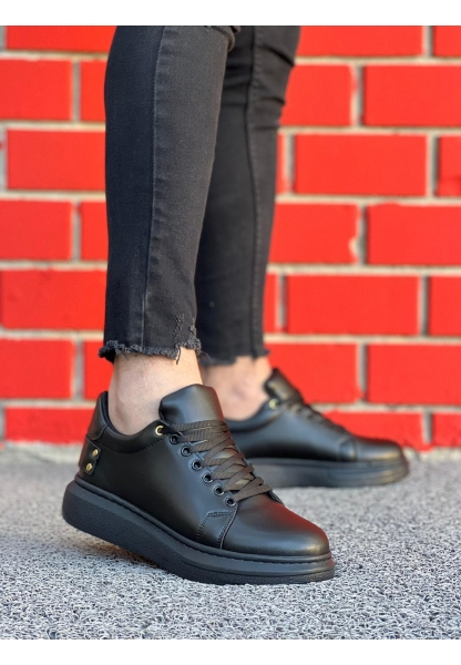Ogroman Bağcıklı Kömür Yüksek Taban Günlük Sneaker Tarz Erkek Ayakkabı OGR-AYKB603 