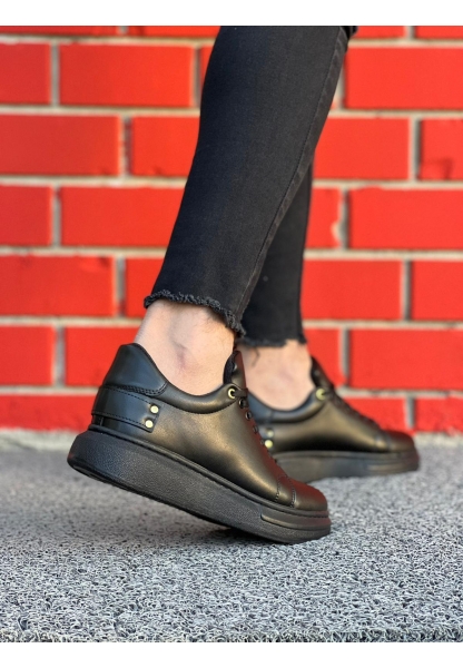 Ogroman Bağcıklı Kömür Yüksek Taban Günlük Sneaker Tarz Erkek Ayakkabı OGR-AYKB603 