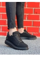 Ogroman Bağcıklı Süet Kömür Yüksek Taban Günlük Sneaker Tarz Erkek Ayakkabı OGR-AYKB603 
