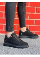 Ogroman Bağcıklı Süet Kömür Yüksek Taban Günlük Sneaker Tarz Erkek Ayakkabı OGR-AYKB603 