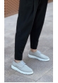 OGR0003 Bağcıklı Klasik Spor Gri Renk Keten Yüksek Taban Casual Erkek Ayakkabı