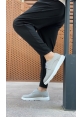 OGR0003 Bağcıklı Klasik Spor Gri Renk Keten Yüksek Taban Casual Erkek Ayakkabı