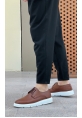 OGR0003 Bağcıklı Klasik Taba Beyaz Kalın Taban Casual Erkek Ayakkabı