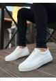Ogroman Bağcıklı Cilt Beyaz Yüksek Taban Sneaker Günlük Tarz Erkek Ayakkabı  OGR-AY6760