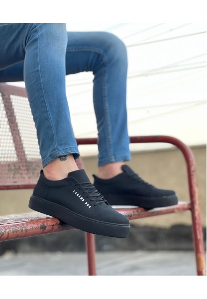 Ogroman Bağcıklı Nubuk Kömür Yüksek Taban Sneaker Günlük Tarz Erkek Ayakkabı  OGR-AY6760