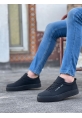 Ogroman Bağcıklı Nubuk Kömür Yüksek Taban Sneaker Günlük Tarz Erkek Ayakkabı  OGR-AY6760