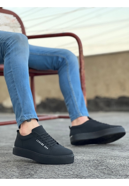 Ogroman Bağcıklı Nubuk Kömür Yüksek Taban Sneaker Günlük Tarz Erkek Ayakkabı  OGR-AY6760