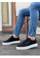 Ogroman Bağcıklı Nubuk Siyah Beyaz Yüksek Taban Sneaker Günlük Tarz Erkek Ayakkabı  OGR-AY6760