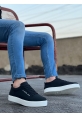 Ogroman Bağcıklı Nubuk Siyah Beyaz Yüksek Taban Sneaker Günlük Tarz Erkek Ayakkabı  OGR-AY6760