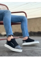 Ogroman Bağcıklı Ekose Siyah Yüksek Taban Sneaker Günlük Tarz Erkek Ayakkabı  OGR-AY6760