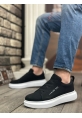 Ogroman Bantlı Siyah Beyaz Yüksek Taban Sneaker Tarz Erkek Ayakkabı OGR-AY6790