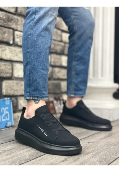 Ogroman Bantlı Kömür Yüksek Taban Sneaker Tarz Erkek Ayakkabı OGR-AY6790