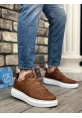 Ogroman Bantlı Taba Beyaz Yüksek Taban Sneaker Tarz Erkek Ayakkabı OGR-AY6790