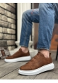Ogroman Bantlı Taba Beyaz Yüksek Taban Sneaker Tarz Erkek Ayakkabı OGR-AY6790