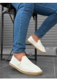 OGR0224 OGR Rahat Düz Taban Espadril Örme Triko Beyaz Günlük Erkek Ayakkabı