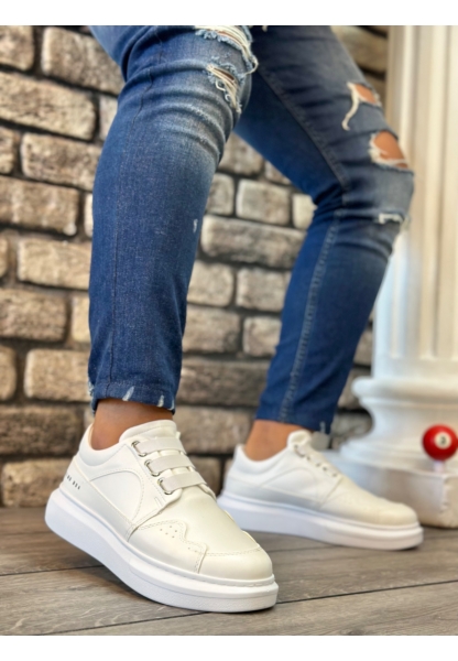 OGR0302 OGR Kalın Taban Bağcıksız Tarz Casual Beyaz Erkek Ayakkabı