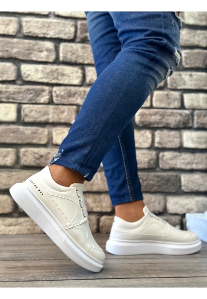 OGR0302 OGR Kalın Taban Bağcıksız Tarz Casual Beyaz Erkek Ayakkabı